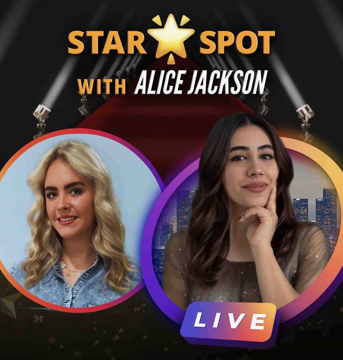Promotional cover art for the Star Spot interview series featuring Alice Jackson, 13-year-old country singer from Oklahoma.