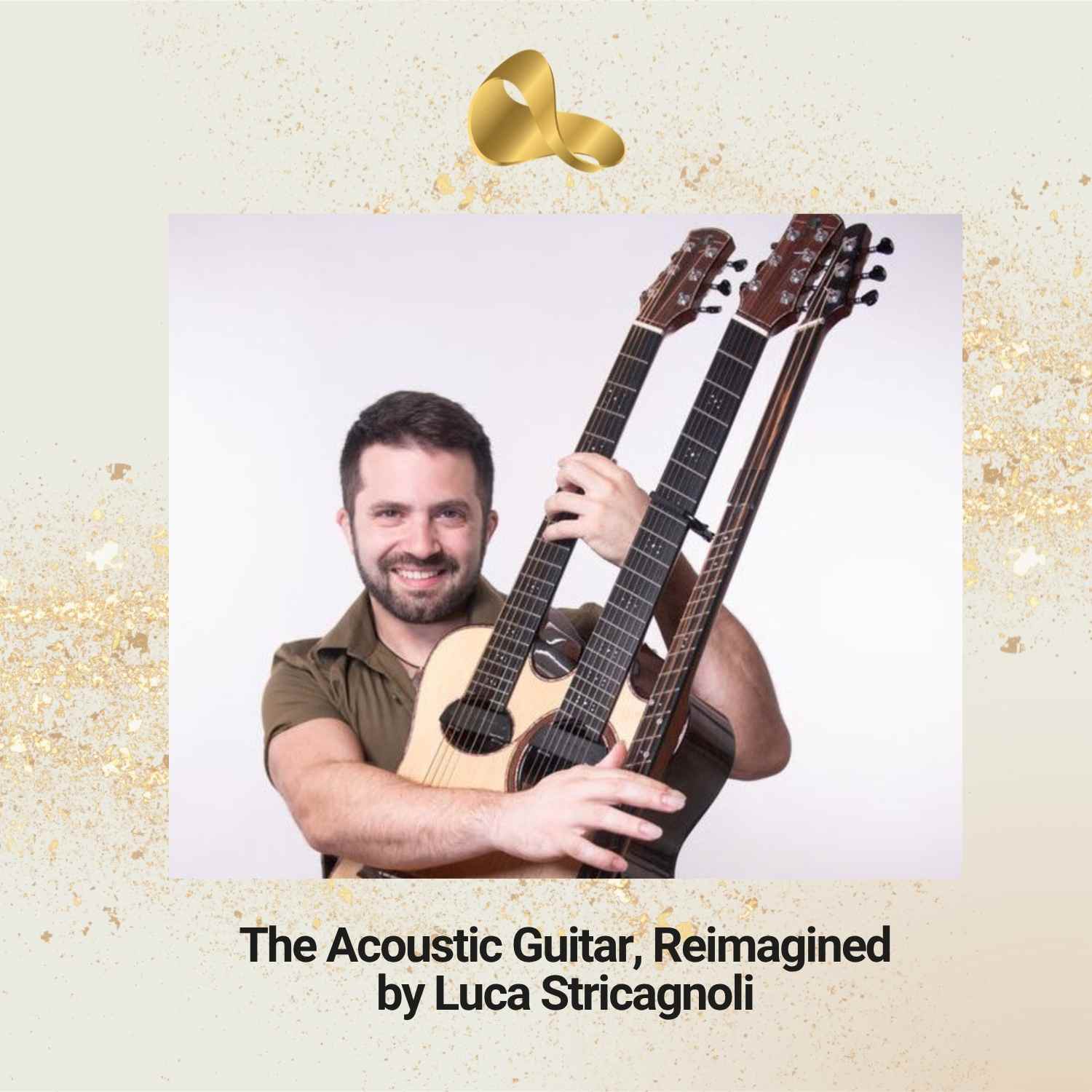 Luca Stricagnoli holding an acoustic guitar